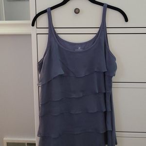 Blue tank top with chiffon layers